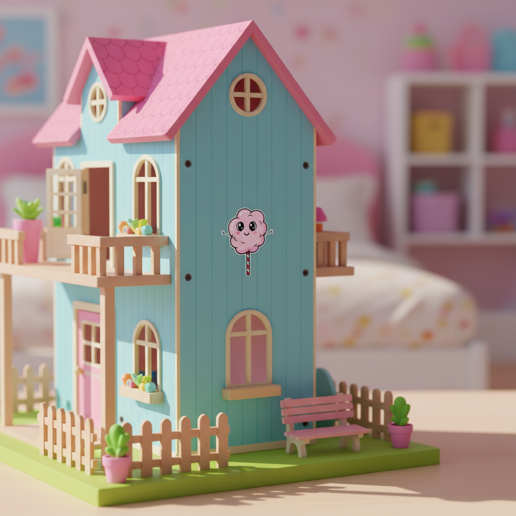 Cotton Floss on Dollhouse