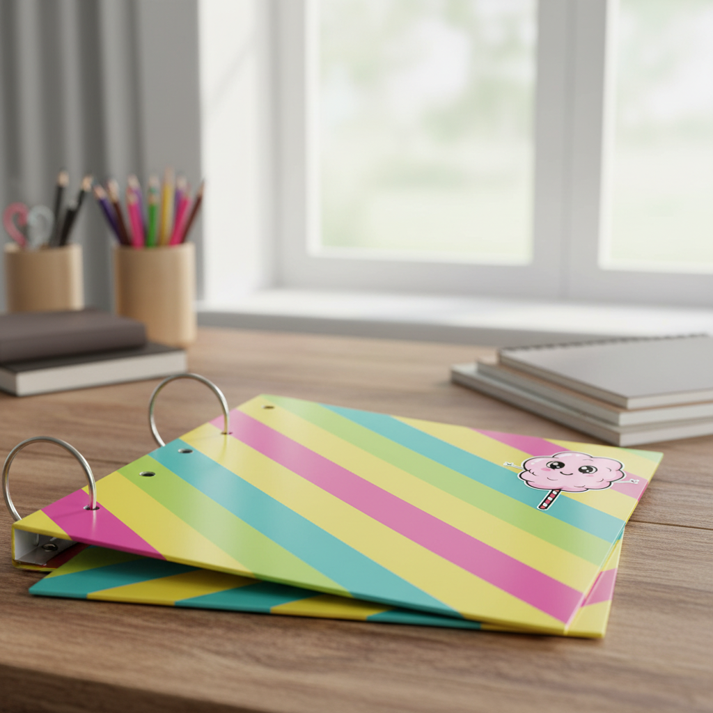 Cotton Floss on School Binder