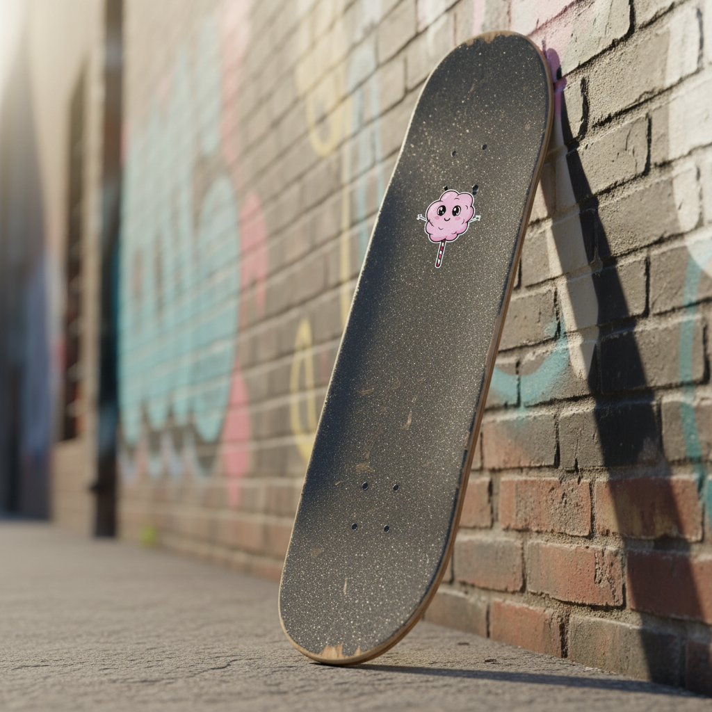 Cotton Floss on Skateboard