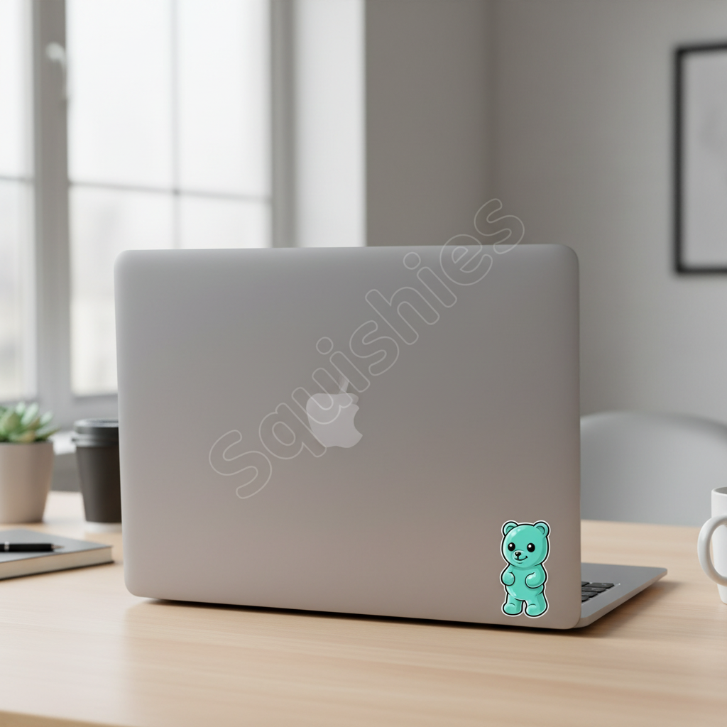 Jelly Bear on Laptop with Squishies watermark