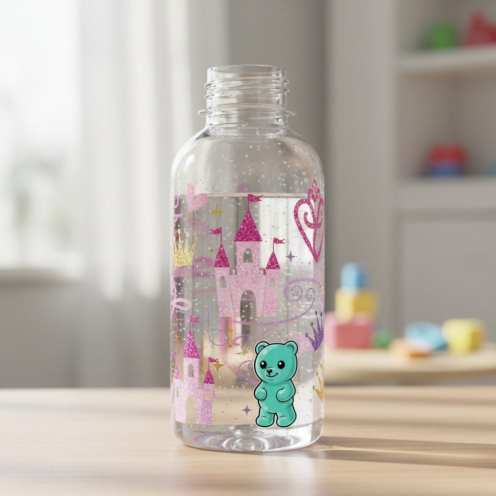 Jelly Bear Sticker on Princess Water Bottle